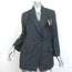 Brunello Cucinelli Monili-Trim Blazer with Feather Brooch Charcoal Wool Size 42