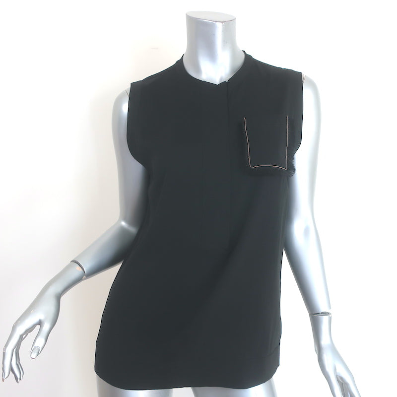 Brunello Cucinelli Monili-Trim Frayed Pocket Tank Top 