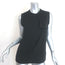 Brunello Cucinelli Monili-Trim Frayed Pocket Tank Top Black Silk Size Small