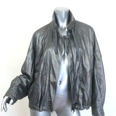 Brunello Cucinelli Monili-Trim Metallic Leather Bomber Jacket 
