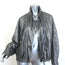 Brunello Cucinelli Monili-Trim Metallic Leather Bomber Jacket Silver Size 42