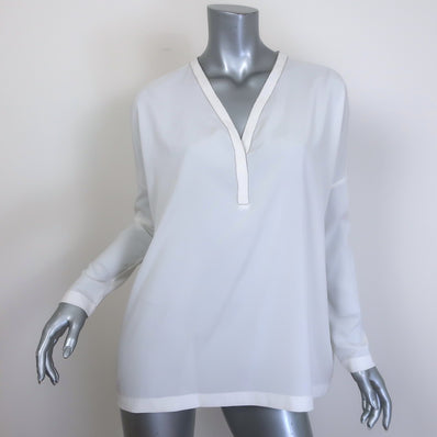 Brunello Cucinelli Monili-Trim Popover Blouse 