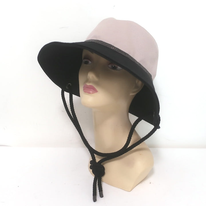 Brunello Cucinelli Monili-Trimmed Bicolor Sun Hat 