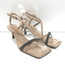 Brunello Cucinelli Monili Crisscross Kitten Heel Sandals Beige Suede Size 37