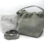 Brunello Cucinelli Monili Strap Bucket Bag Gray Suede Small Crossbody
