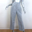 Brunello Cucinelli Pinstripe Linen Cropped Pants Light Gray/Blue Size US 6