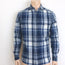 Brunello Cucinelli Plaid Flannel Snap-Front Shirt Blue/White Cotton Size Small