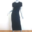 Brunello Cucinelli Pleated-Side Midi Dress Navy Stretch Wool Size Medium