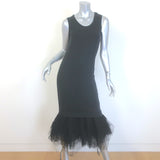 Brunello Cucinelli Ruffled Tulle-Hem Midi Dress 