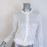 Brunello Cucinelli Sequined Knit Cardigan White Linen-Silk