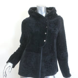 Brunello Cucinelli Shearling Hooded Jacket Black Size 42