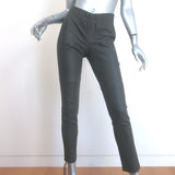 Brunello Cucinelli Stretch Leather Leggings Gray Size US 6