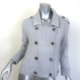 Burberry Double Breasted Ribbed Knit Sweater Jacket 