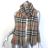 Burberry Giant Check Fringed Boucle Scarf 