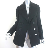 Burberry London black wool-cashmere double-breasted peacoat, size US 6, gently pre-owned, authentic luxury