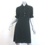 Burberry London Ruffle-Sleeve Polo Dress Black Stretch Cotton Size Medium