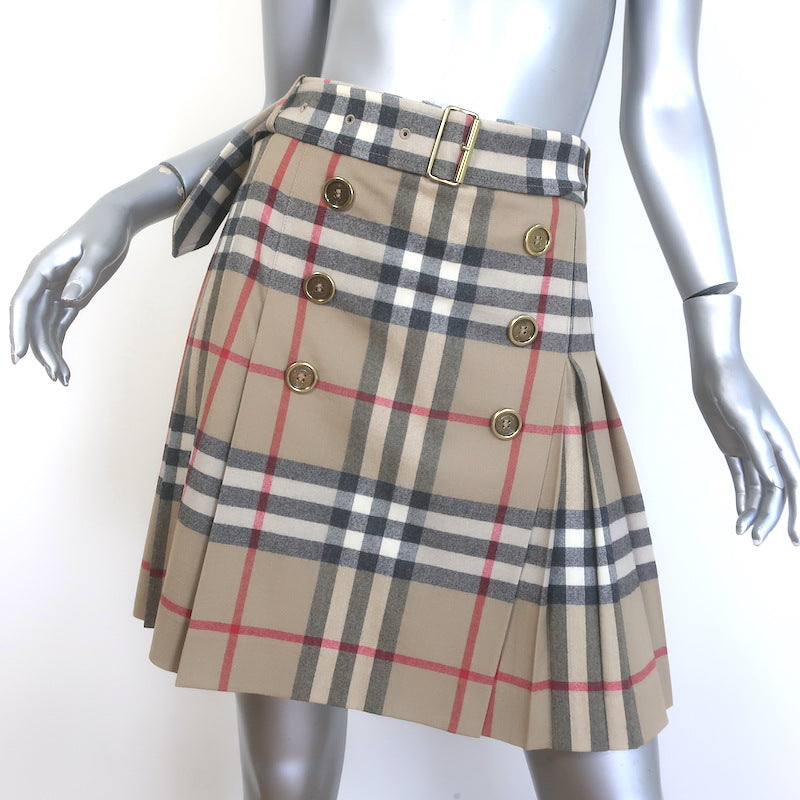 Burberry Nova Check Belted Pleated Skort 