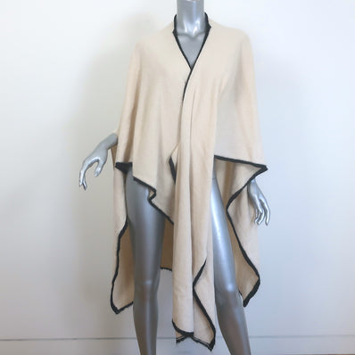 By Malene Birger Kassira Wrap Poncho Sweater Ivory Wool-Yak One Size