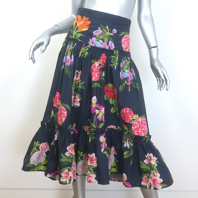 Cara Cara Tisbury Ruffled Midi Skirt Black