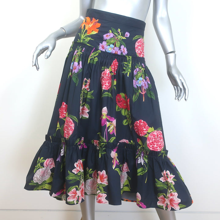 Cara Cara Tisbury Ruffled Midi Skirt Black