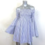 Caroline Constas Apollonia Striped Mini Dress Blue/White Cotton Size Extra Small