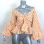 Caroline Constas Onira Twist-Front Off the Shoulder Top Orange Stripe Size Small