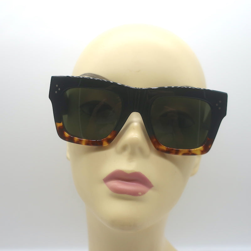 Celine Bicolor Square Sunglasses Black/Tortoise CL41054/S
