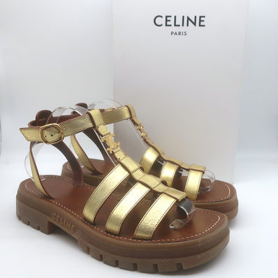 Celine Clea Triomphe Chunky Gladiator Sandals 