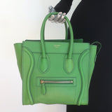 Celine Micro Luggage Tote Green Leather
