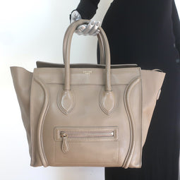 Celine Mini Luggage Tote Taupe Leather