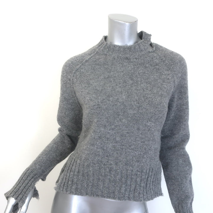 Celine Phoebe Philo Shredded Knit Crewneck Sweater