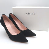 Celine Pointed Toe Pumps Black Suede Size 36