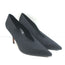 Celine V-Cut Pumps Black Satin Size 40 Pointed Toe Heels