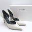 Celine d'Orsay Pointed Toe Pumps White Leather Size 36