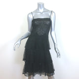 Chanel 00T Sequin-Trimmed Tiered Ruffled Lace Dress 