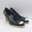Chanel 06P Bow Cap Toe Pumps Black & White Patent Leather Size 39