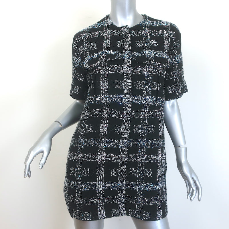 Chanel 17A Sequined Knit Short Sleeve Tunic Mini Dress