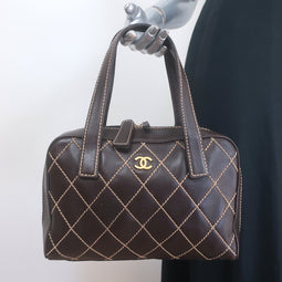 Chanel 2003 Surpique Wild Stitch Quilted Small Tote Bag