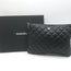 Chanel 2015 O Case Clutch Black Perforated Lambskin Leather