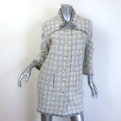 Chanel 2016 Quilted Boucle Tweed Sunburst Pearl-Button Coat 