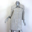 Chanel 2016 Quilted Boucle Tweed Sunburst Pearl-Button Coat White/Taupe Size 36