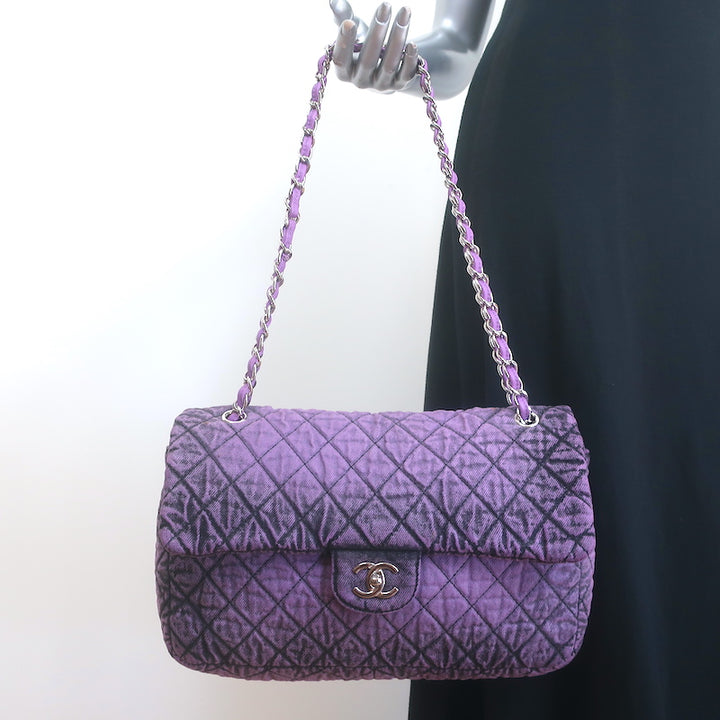 Chanel 2020 Denimpression Jumbo Chain Strap Quilted Flap Bag 