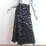 Chanel 2021 Chevron-Sequined Midi Wrap Skirt Black Metallic Knit Size 42