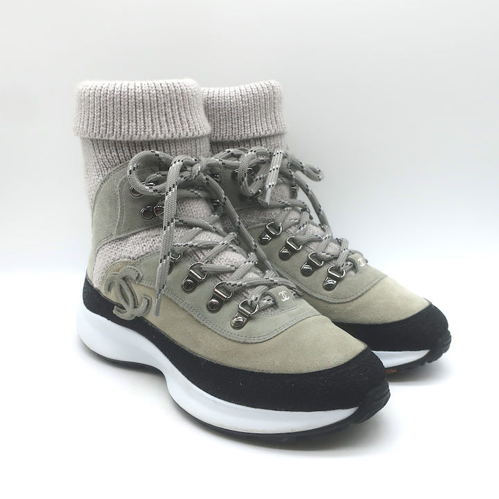 Chanel 21K CC High Top Sock Sneakers 