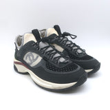 Chanel 22B CC Quilted-Heel Mixed Media Low Top Sneakers