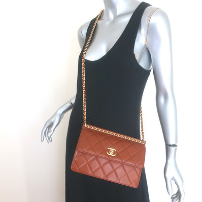 Chanel 23A Small Chain Frame Flap Bag Gold 