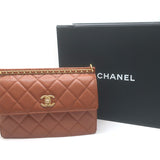Chanel 23A Small Chain Frame Flap Bag Gold 