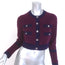 Chanel 23B Two-Tone Cashmere Cropped Cardigan Bordeaux & Purple Size 36