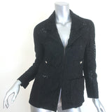 Chanel 23S Lace Crystal-Button Blazer Jacket Black