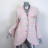 Chanel 24C Flared-Sleeve Neon Tweed Jacket Light Pink